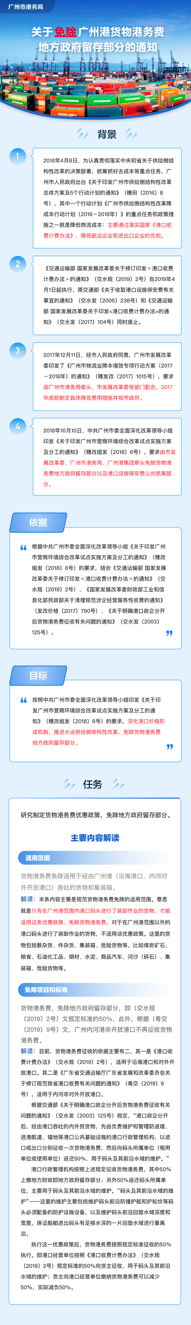 【一圖讀懂】廣州市港務局關于免除廣州港貨物港務費地方政府留存部分的通知.png