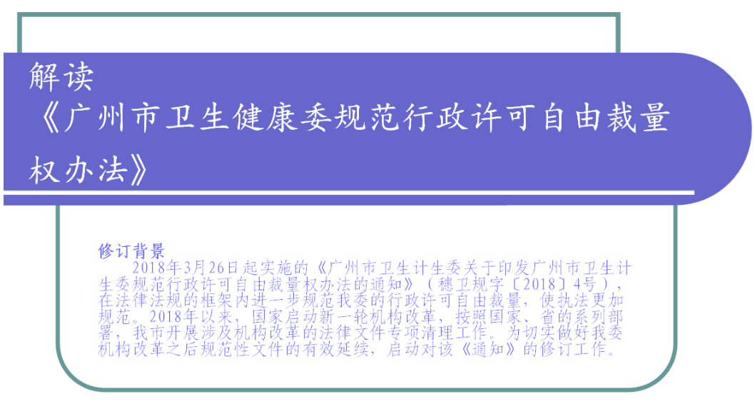 【一圖讀懂】《廣州市衛生健康委規范行政許可自由裁量權辦法》的解讀