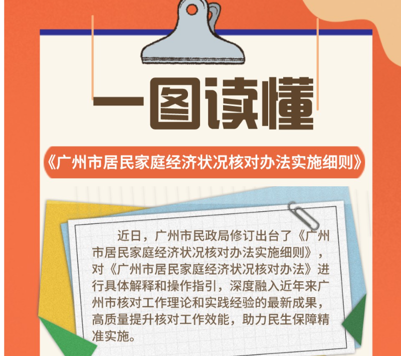 【一圖讀懂】《廣州市居民家庭經濟狀況核對辦法實施細則》