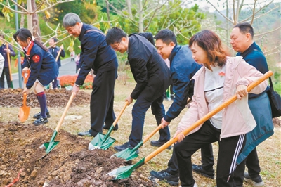3月以來廣州多地掀起“我為全運種棵樹”植樹熱潮